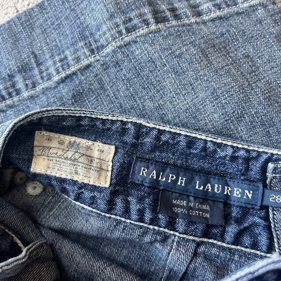 Ralph Lauren Blue Label Cotton Blue Denim Jeans Maxi Skirt Sz 28 M Laced Back - Picture 7 of 9